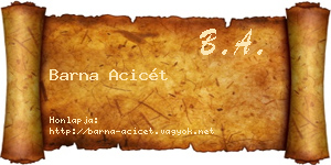 Barna Acicét névjegykártya